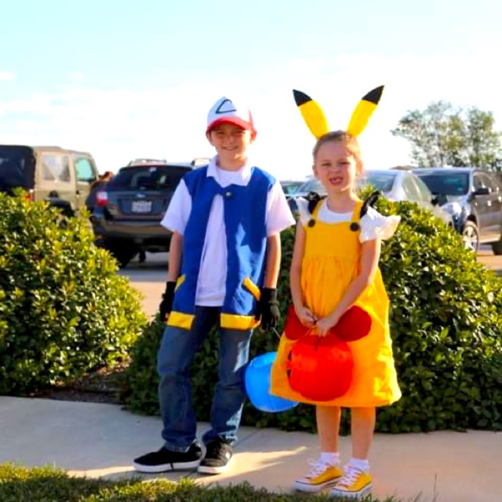 EUC Custom Handmade Pikachu Pokemon Dress Little Girls Size 4T 5T 4/5 Halloween